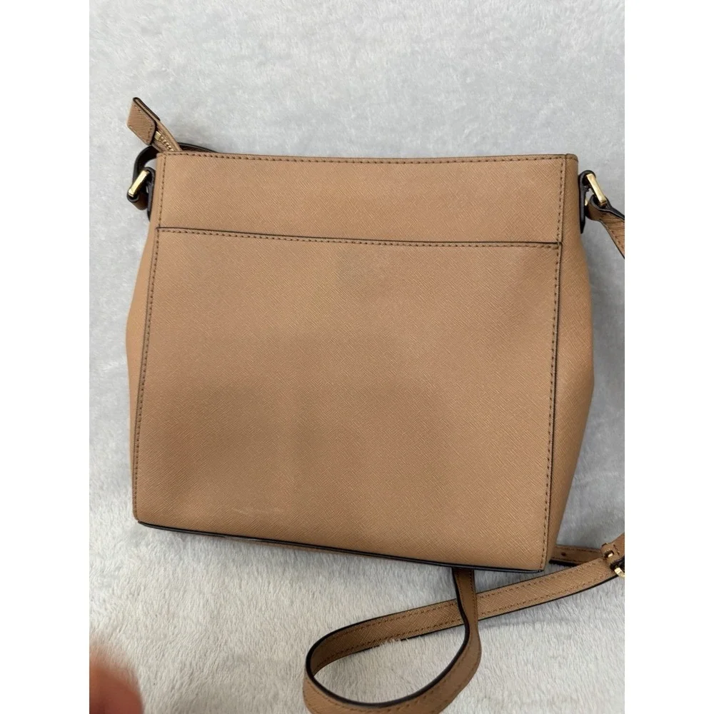 Michael Kors Jet Set Travel Messenger Bag Brown Pebbled Leather Bag Crossbody